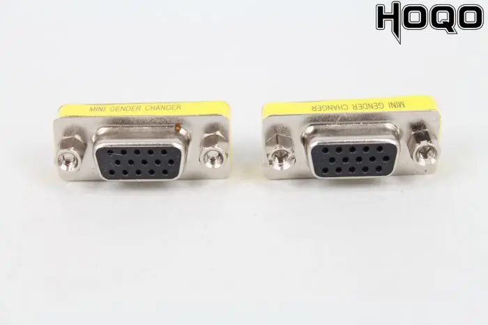 

50pcs VGA female to female adapter Serial port 15-pin female to 15-pin female three-row socket Serial port adapter