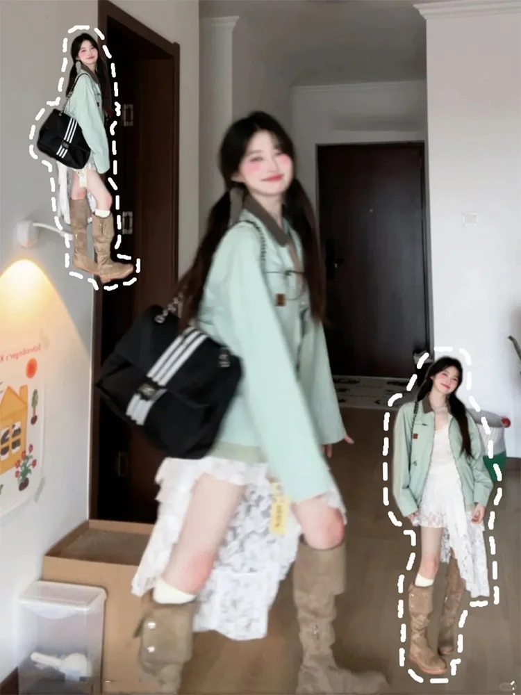 

Ретро-кардиган в американском стиле с цветными блоками для женщин, осенне-зимняя дизайнерская модель, модный трендовый кардиган для пар