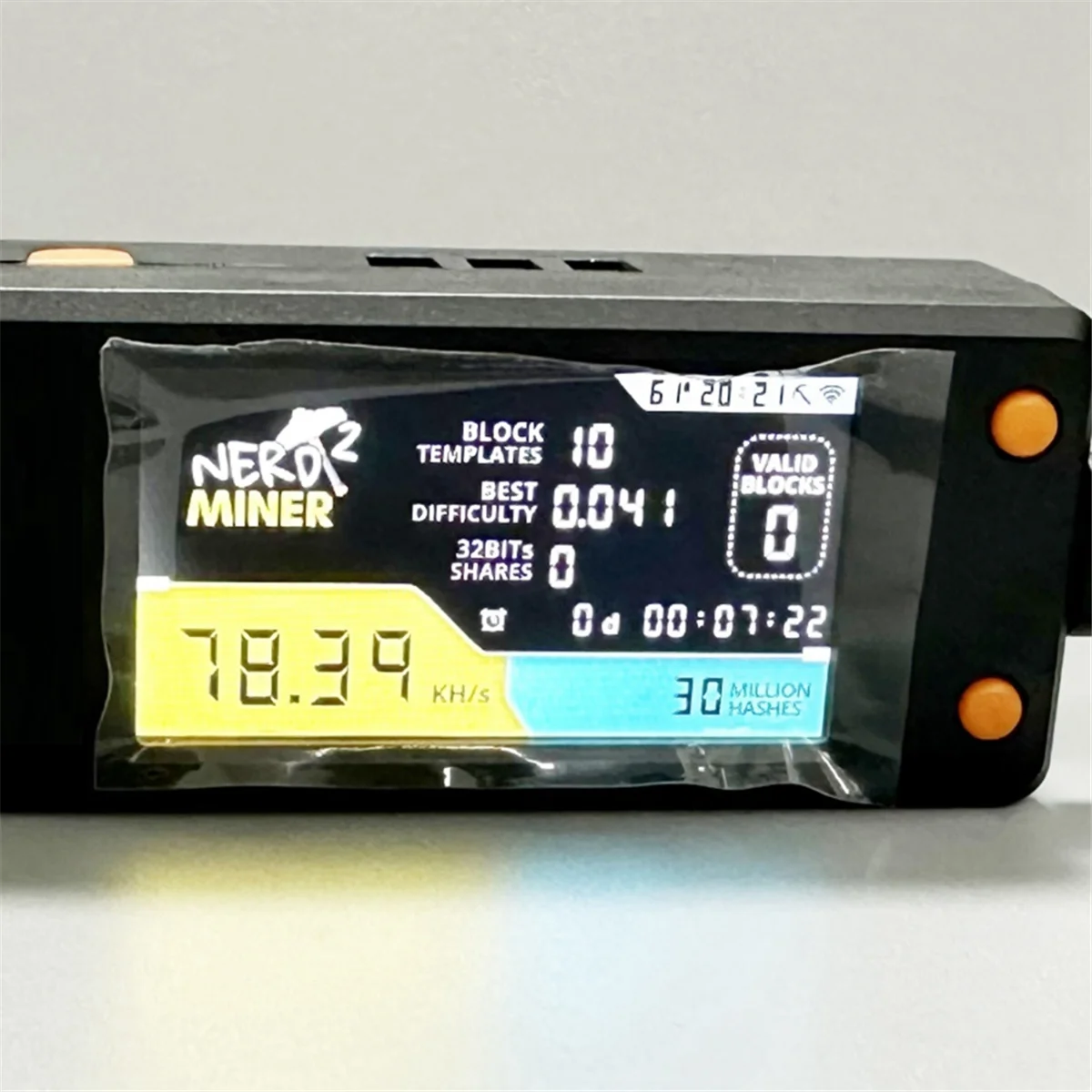 LLXA Bitcoin Nerd Miner V2.0 T-Display-S3 BTC Crypto Solo Lottery Nerdminer Miner شاشة LCD 78KH/S مع قذيفة