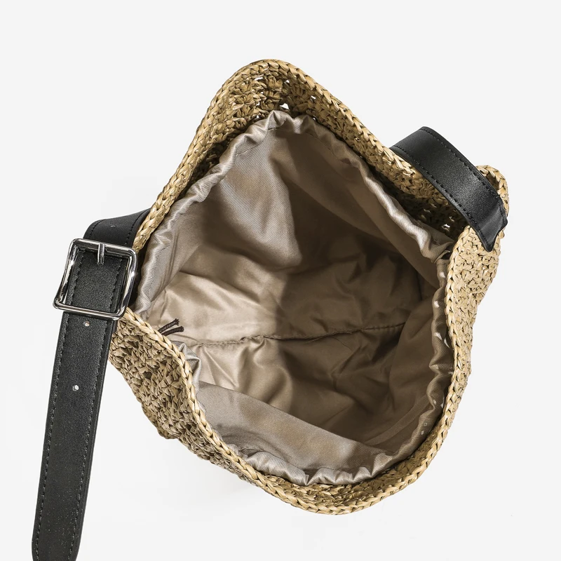 Hollow Beach Bucket Bag For Women Luxury Designer Handbag Purse 2026 New In Raffia Handwoven With Inner Pocket Underarm Shoulder