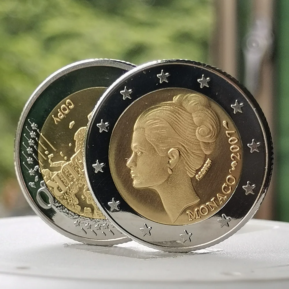 أوروبا الساخن بيع العملات الذهبية تذكارية النحاس مطلي النيكل BiMetal تحدي عملة مجموعة العملات المادية