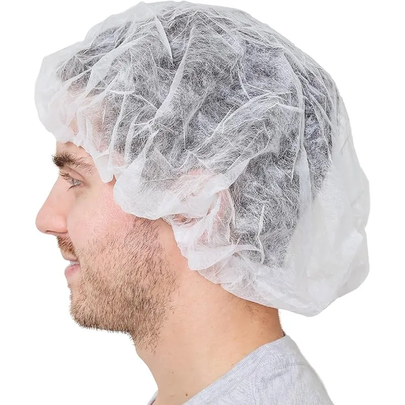 100 قطعة قبعة الاستحمام القابل للتصرف الشعر رئيس يغطي صافي منتفخ الغبار مكافحة الغبار قبعات تنفس دش الاستحمام القبعات المطبخ #4