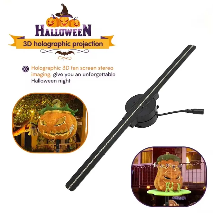 

3D Holographic Advertising Light 42CM Fan-shaped Screen Stereoscopic Display Hanging Projection Light Imaging LED Advertising
