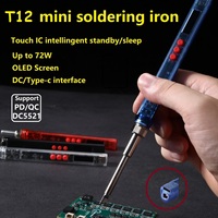 65W T12 OLED Mini Electric Soldering Iron Kit PD USB-C Repair Tool Adjustable Temp Portable Solder Welding Station Heat Pencil