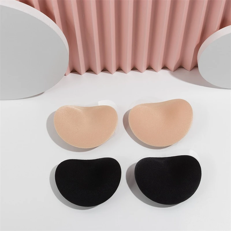 2 Pairs Push Up Padded Bikini Swimsuit Bikini Small Bust Thicker Breathable Invisible Sponge Bra Pads Inserts Bra Padded