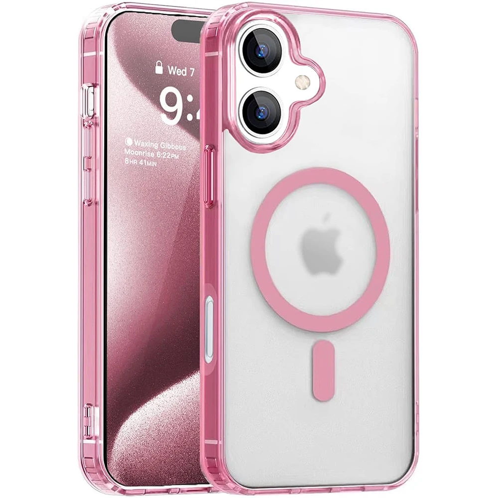 Strong Magnetic For Magsafa Hybrid Case For  iPhone 16 15 14 13 12 11 Pro Max Plus Mini Candy Color Matte Hard PC Cover Silicone