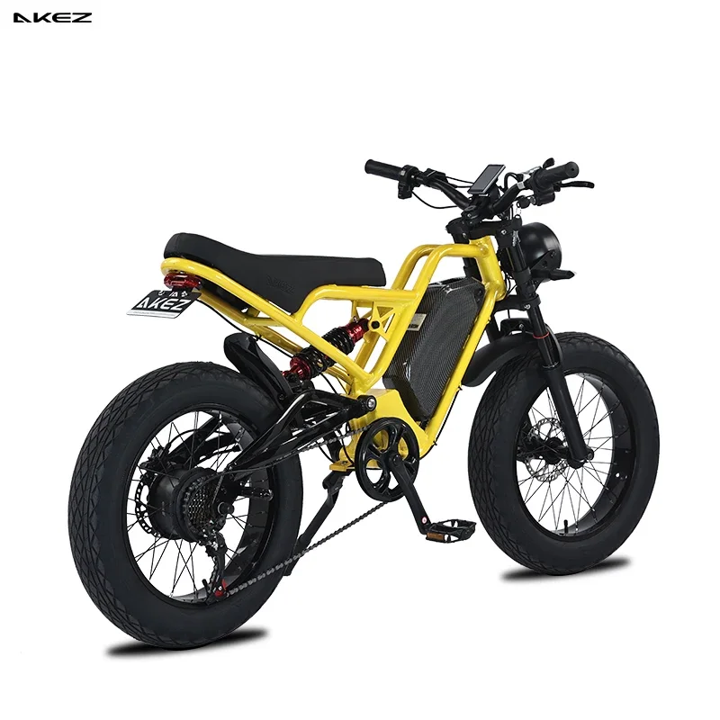 

AKEZ Electric Mountain Bike 48V 1500W Long Range Adult Ebike 18AH Lithium Electric Bike Long Range Fat Tire 4.0 Inch US STOCK