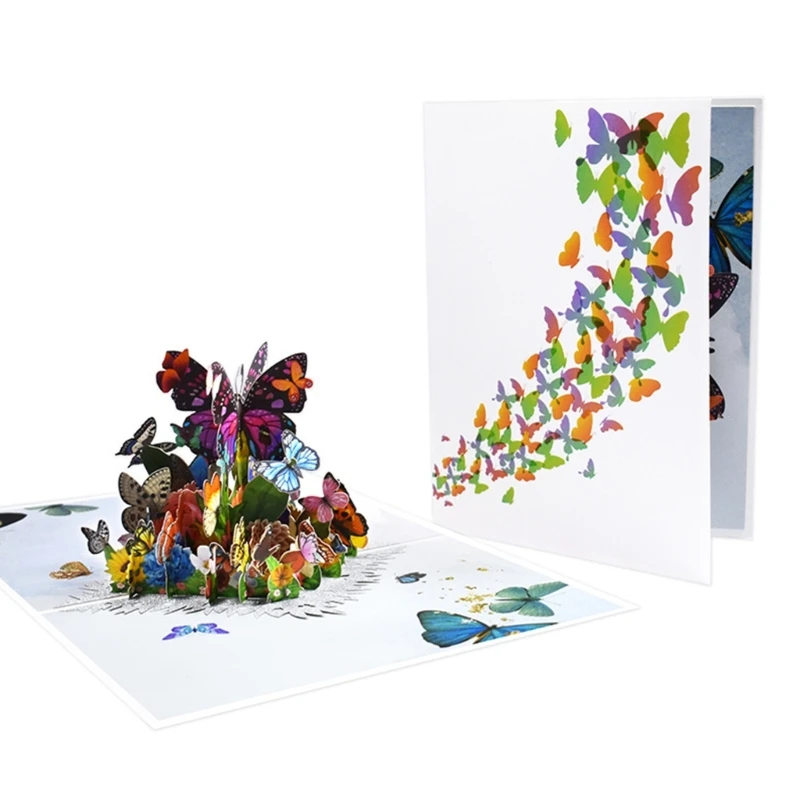 3D Flower Theme Holiday Birthday Cards for Adults or Kids Green Heartwarming