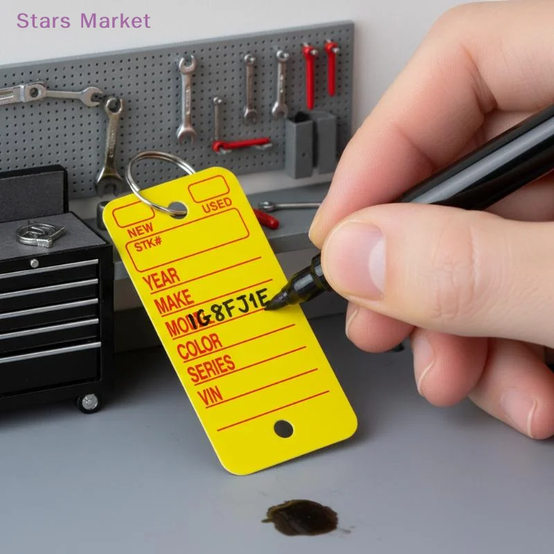 New 10PCS DIY Keychain, Stylish Card-shaped Car Keychain, Pet Name Tag, Waist Accessory Bag Charm, Handwritten Label