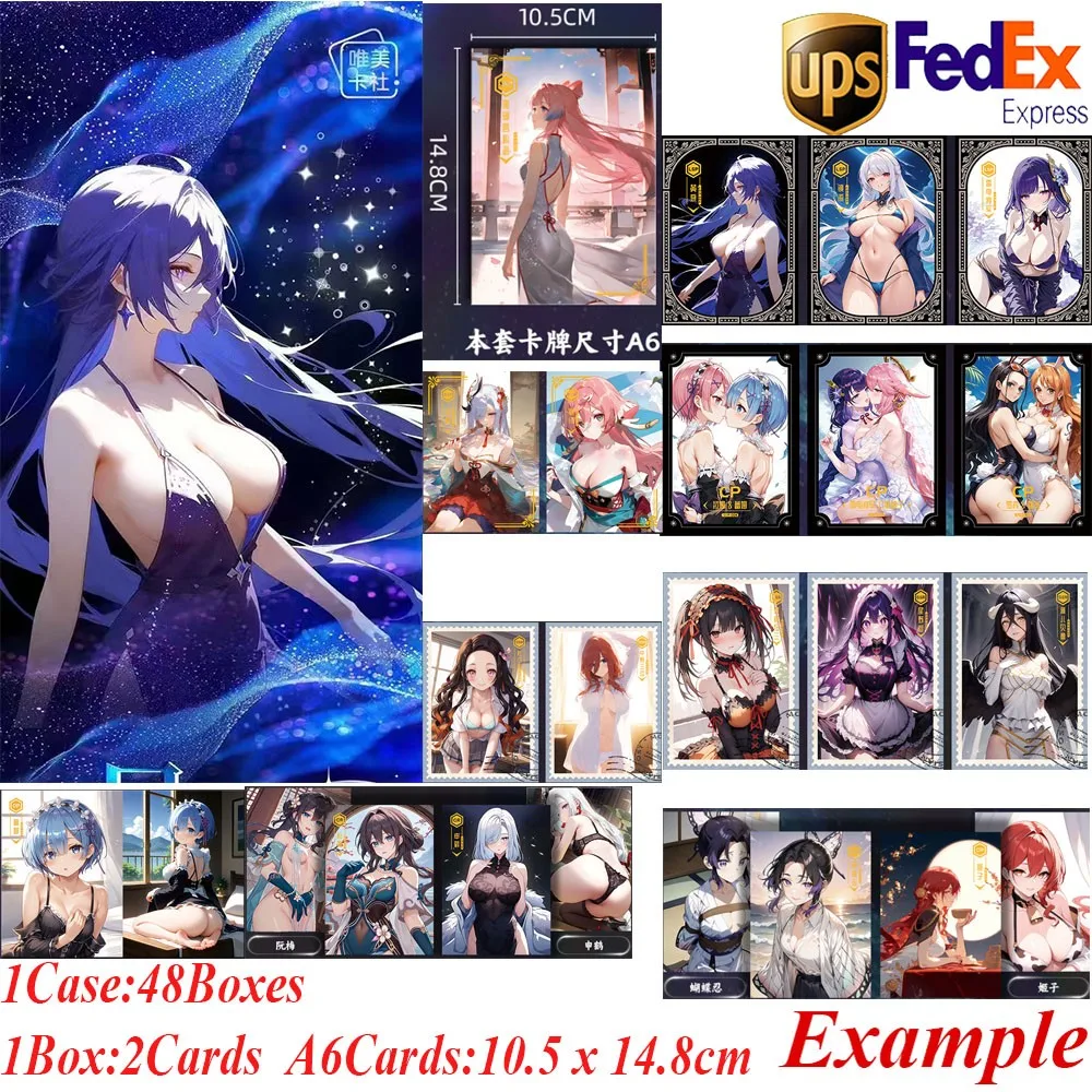 New Beautiful Card Society Star Luck A6 Goddess Story Cards Anime Rem Kafka Albedo Popular Female Lead Sexy Uniform Bikini Cards