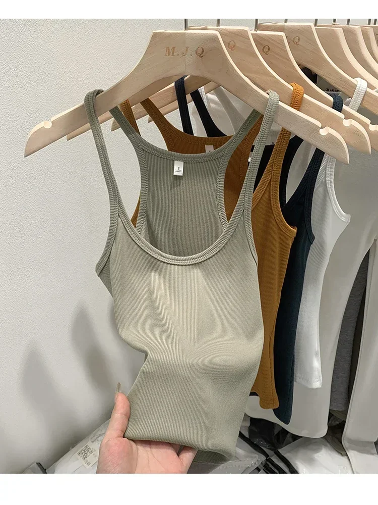 Layering Outerwear Tees 2026 Sommer Y2K Hot Girl Gestricktes Geripptes Damen-Camisole Figurformendes Ärmelloses Tanktop – Detail 31