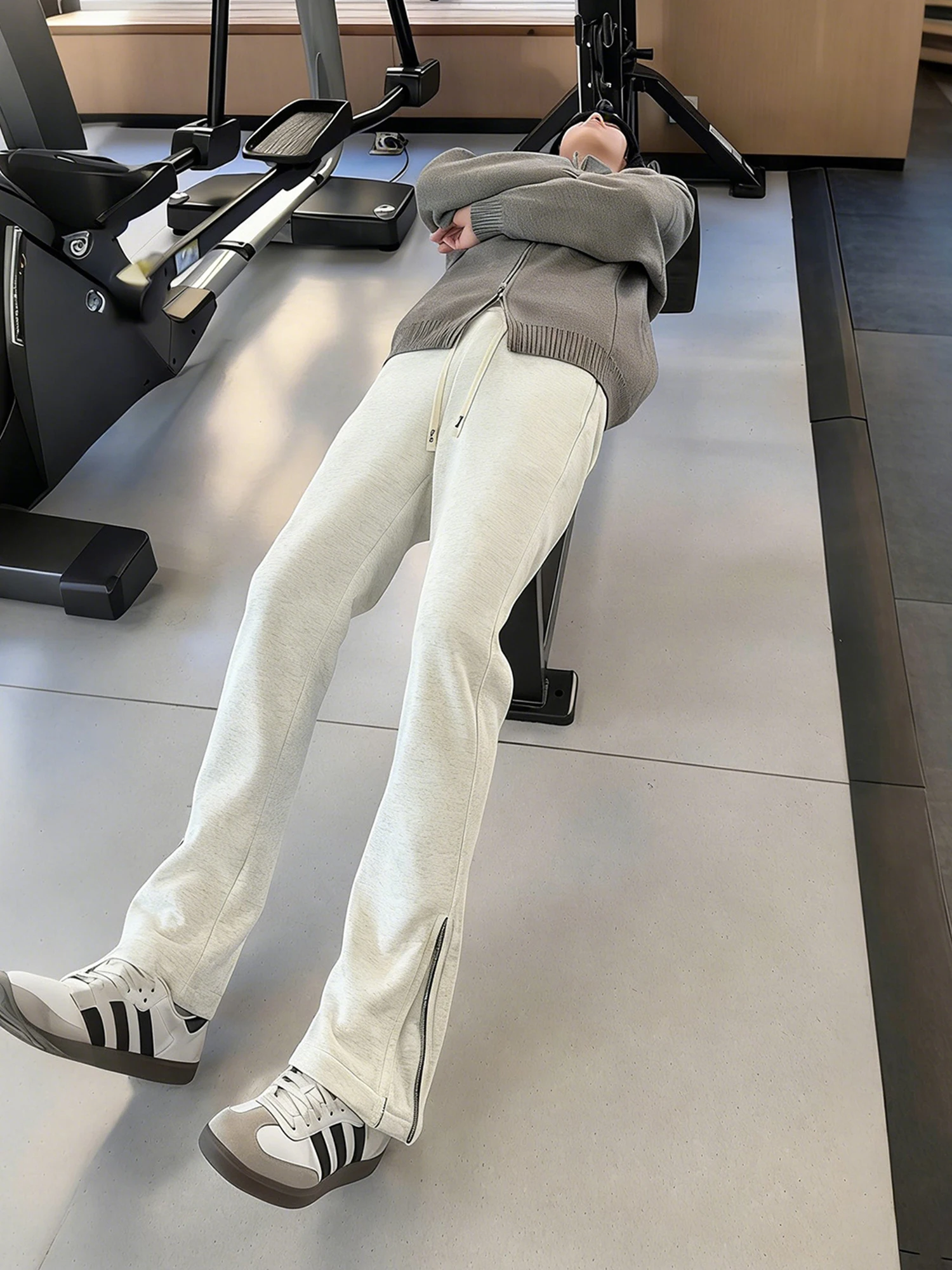 

Men's Winter Fce Lined Cargo Pants Zipper Straight Leg Casual Trousers Fitn Sports Windbreakers High Waist Polyester Fiber