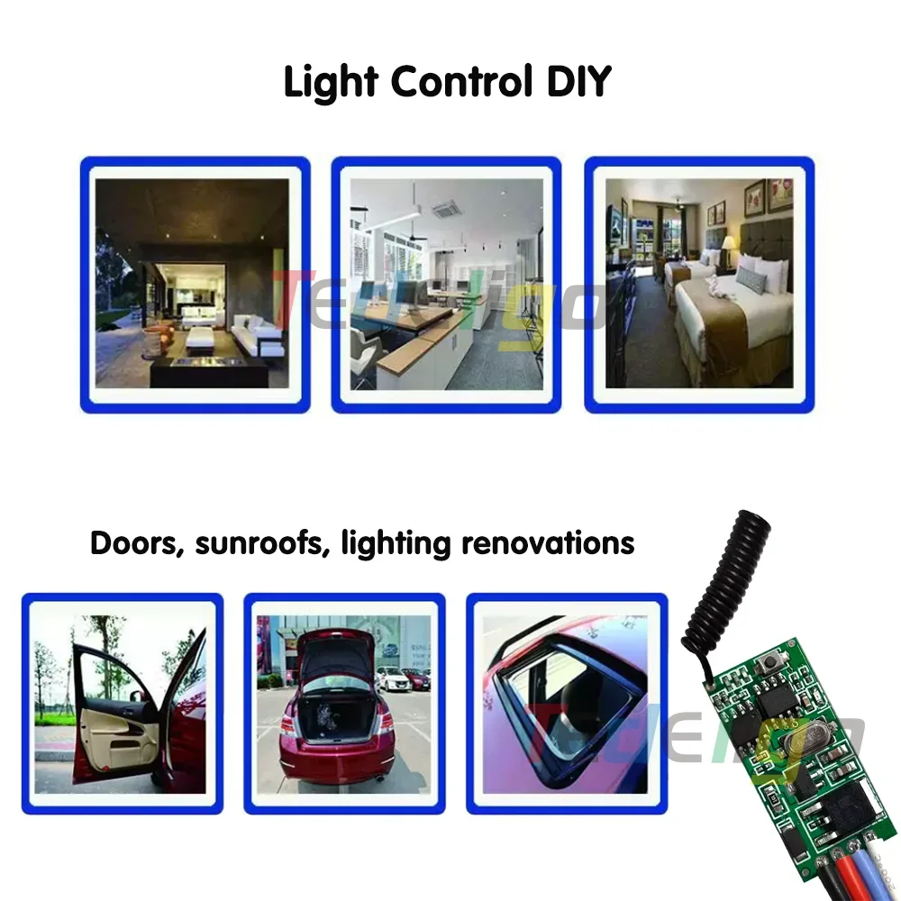 Wireless Remote Control RF 433mhz Relay Receiver DC 3.6V 6V 12V 24V 30V 1CH Module WithTransmitter For LED Lamp Light DIY