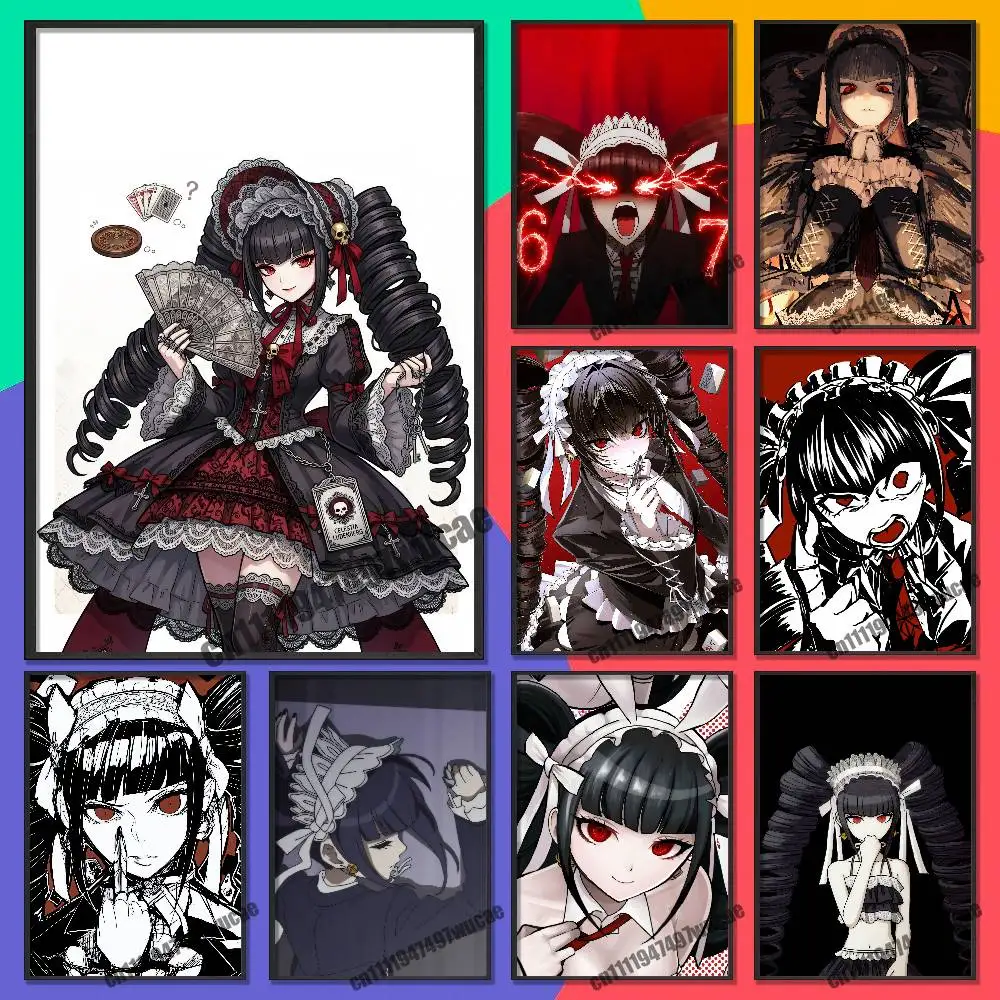 For Celestia Ludenberg D-Danganronpa Poster Cover Wall Murals Home Custom Self-adhesive Decoration Sticker Playbill Film