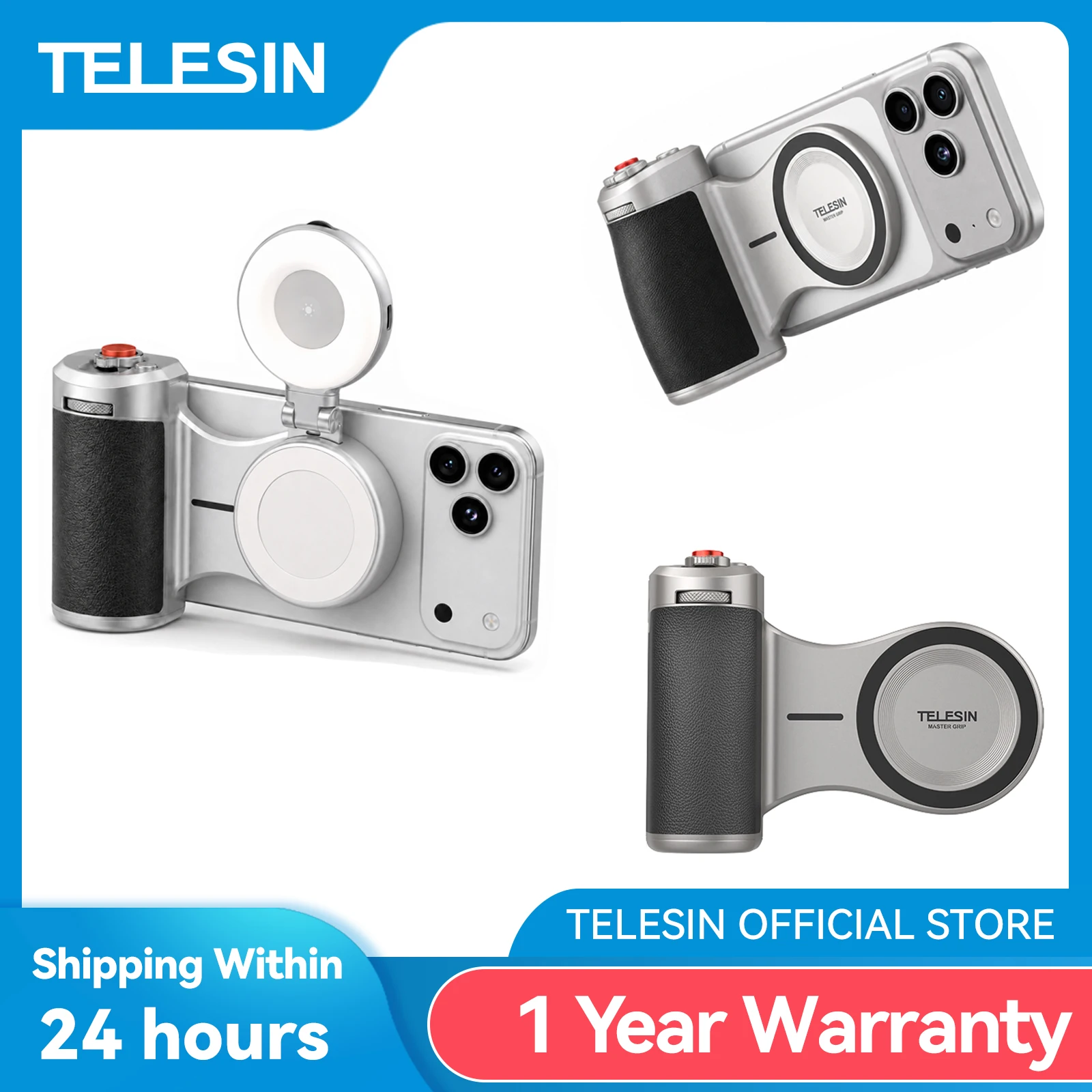 TELESIN Master Magnetic Smart Phone Camera Shoot Hand Grip Holder Shooting Aid Remote Control Handle for Iphone HUAWEI SAMSUNG