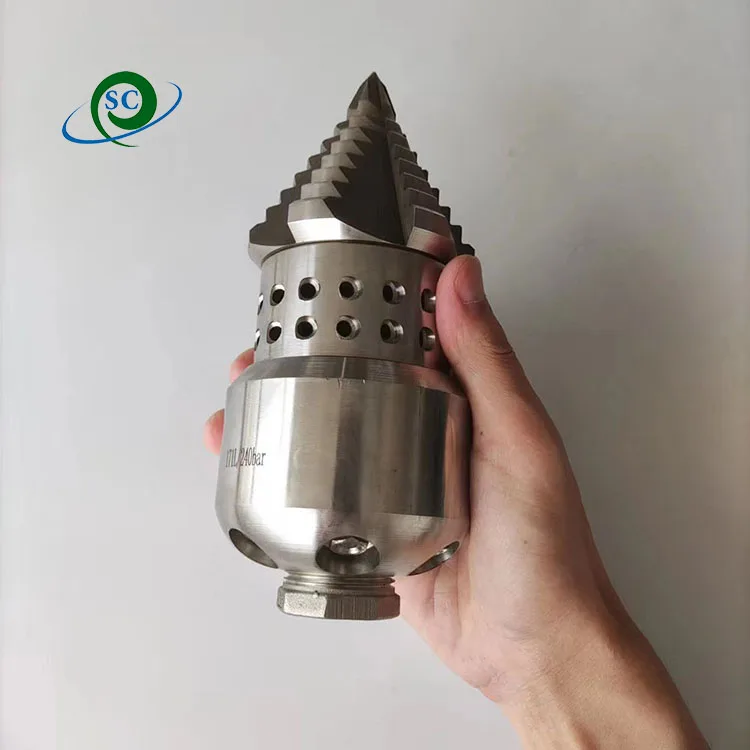 CS High Pressure Roots Cutting Drain Cleaning Nozzle 170L Rotary Sewer Pipe Washing Nozzle