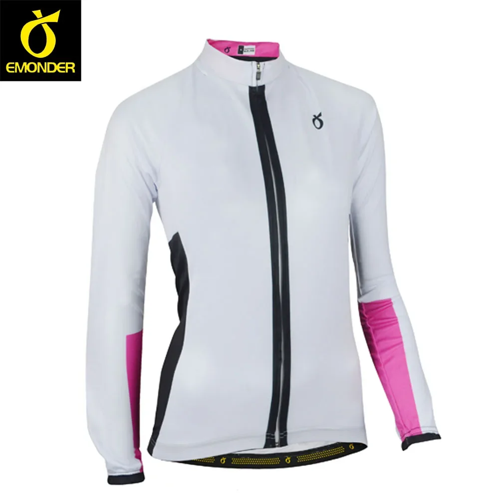 Women Fleece Cycling Jersey Emonder Winter Warm long Sleeve Bike Clothes Thermal  Jacket free shipping bicycling jersey