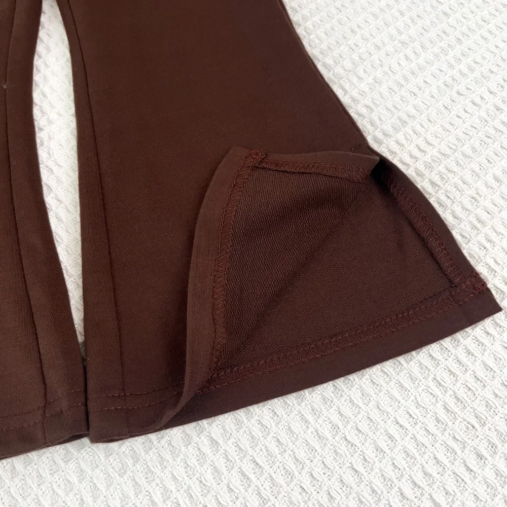 Herbst Kinder Gestreiftes Oberteil mit Rüschenkragen + Schlaghose 2-teiliges Set Kleinkind Mädchen Lässiges Langarm-Outfit Kinder Alltagskleidung – Detail 7