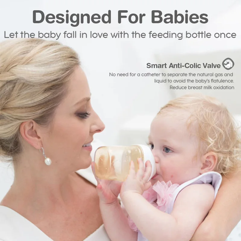 150ml/240ml Baby Bottle PPSU Anti-Colic Teeth Guard Feeding Bottle Bacteriostat Antifall Nursing Bottle Safety BPA Free