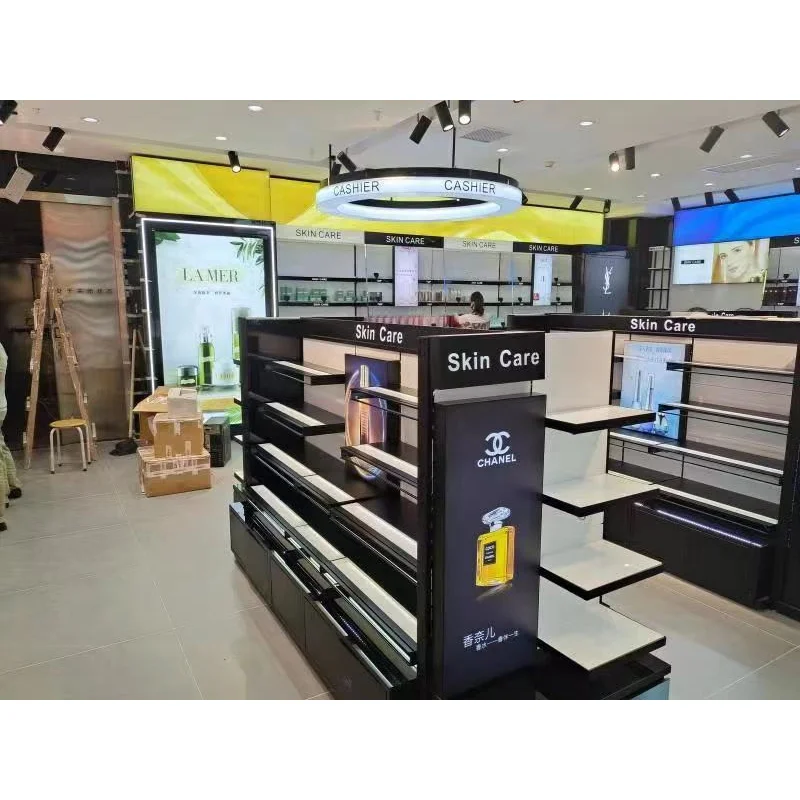 custom.Supermarket Shelf Display Rack Convenience Store  Middle Island Makeup Rack Multi-Layer Rack Gondola Display