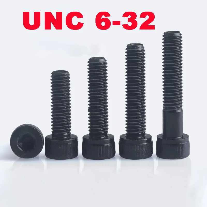 

50PCS/Lot,UNC 6-32 DIN912 Black 304 Stainless Steel Grade 12.9 Hexagon Hex Round Cylinder Socket Head Cap Allen Bolt Screws