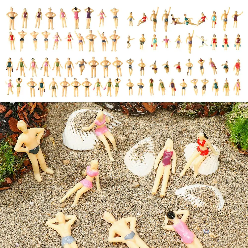 10pcs Different Poses Swimming People Swimming Figures Model Trains Beach Scenery Miniature 1:100/1:150/1:75/1:50 Scale