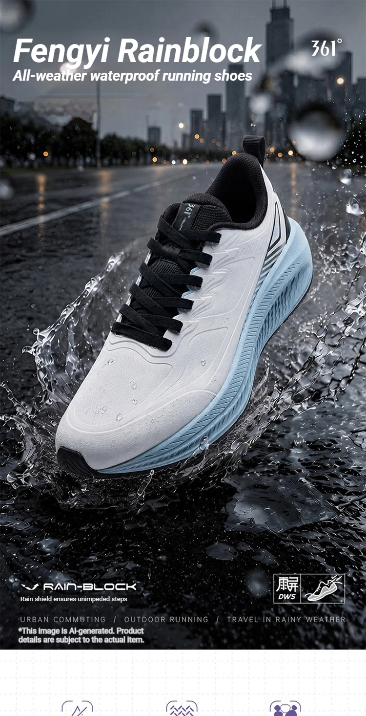 361 Degrees Fengyi 2 Rainblock Herren-Laufschuhe, wasserabweisend, rutschfest, griffig, dämpfend, luftig, Herren-Sneaker 672632210 – Detail 3