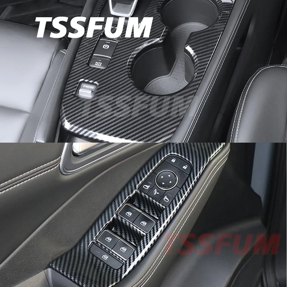 Car Interior Carbon Fiber Sticker Center Control Gear Shift Panel Cover For Nissan X-Trail T33 2022 2023 2024 2025 Accessories