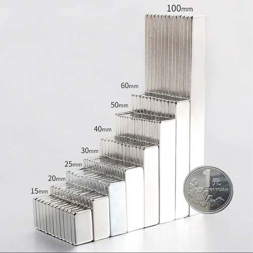 혼합 크기 사각형 네오디뮴 자석, 희토류 철, 초강력 영구 자석 NdFeB 블록, 10x5x3, 20x10x2mm, 10PCs 