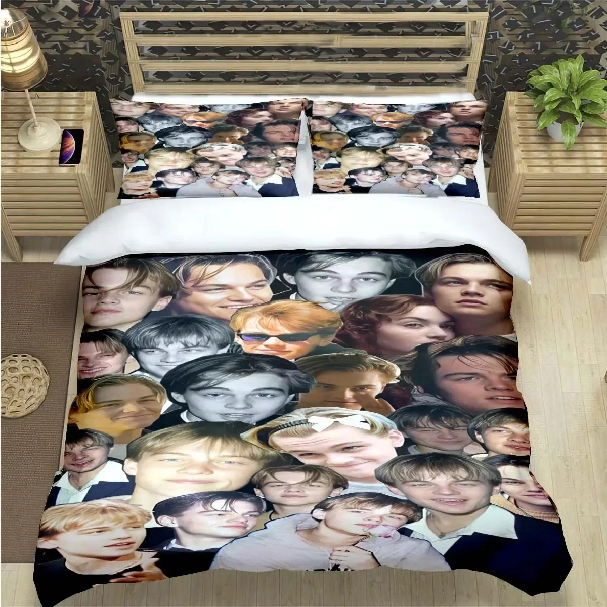 Famous Actor L-Leonardo DiCaprio Print Bedding Sets Bed Supplies Set Duvet Cover Bed Comforter Set Bedding Set Luxury Gift