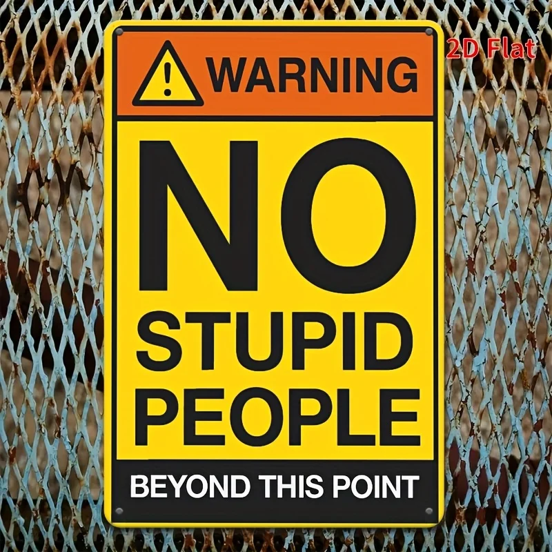 2D Flat - A 2D Flat Warning Sign Measuring 8 by 12 Inches That Reads 