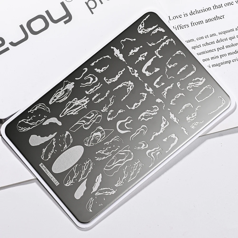 Nail Art Stamping Plate French Line Stripe Design Nail Polish Flower Leaf Printing Stamp Template Tool Plate Manicures Decoratio