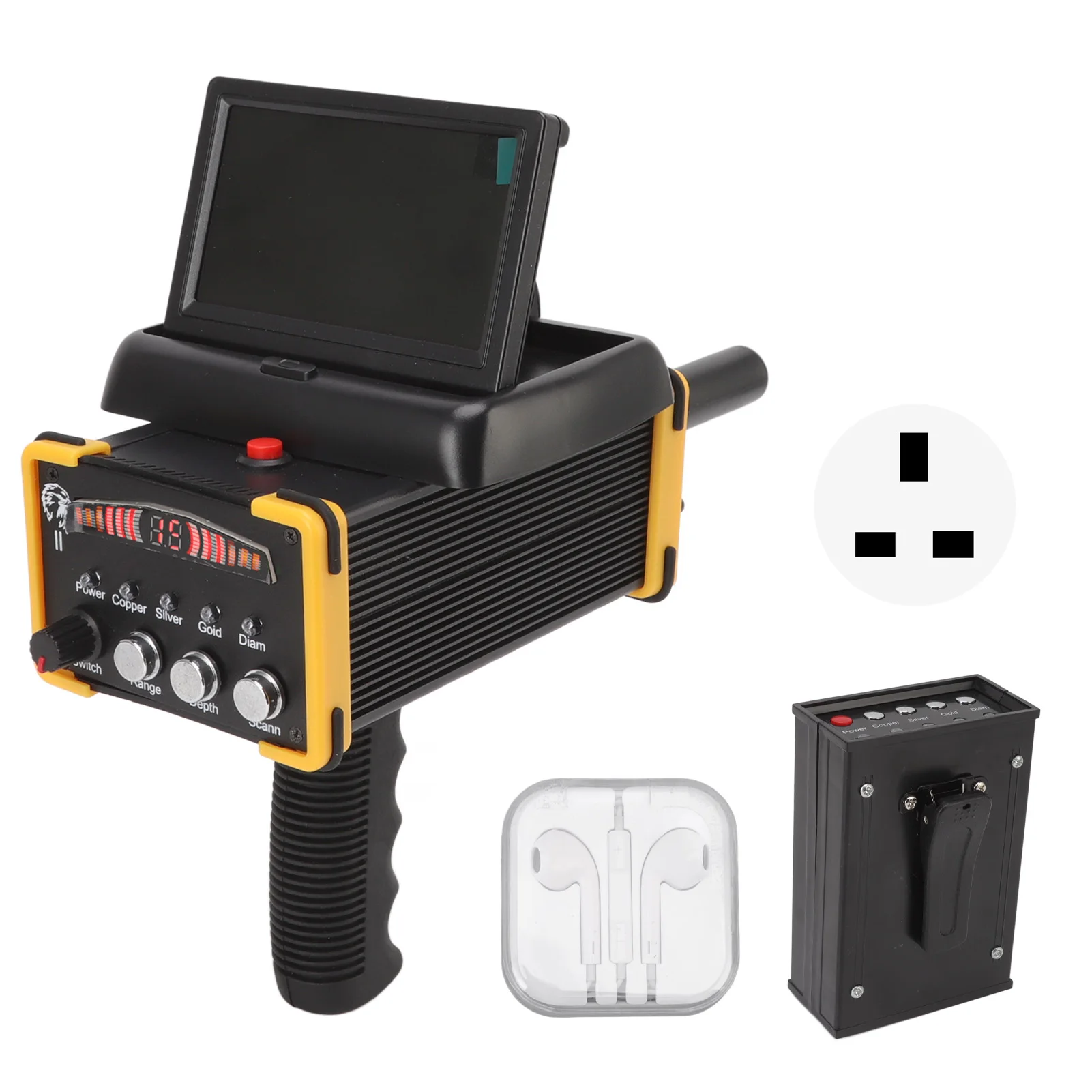 Metal Detector Built In Folding Screen Scanner Device Search Range 1000m 30m Deep Microcomputer Control Chip Unit Locator