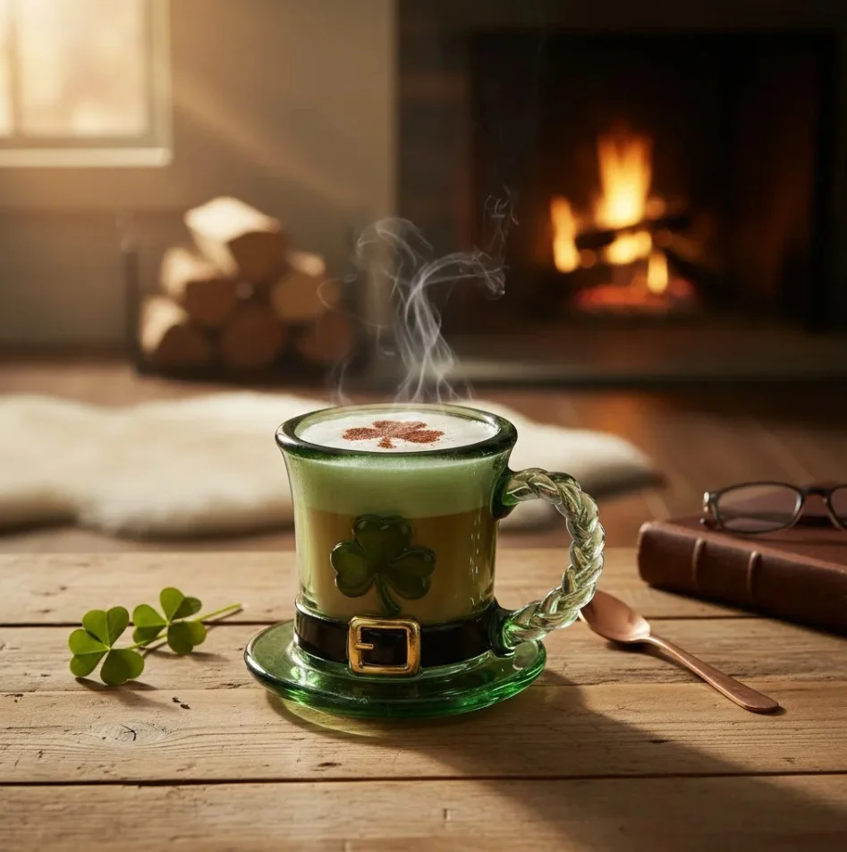 Eye-catching decorative drinking glass, creates wonderful Irish festival atmosphere for your party table display.
