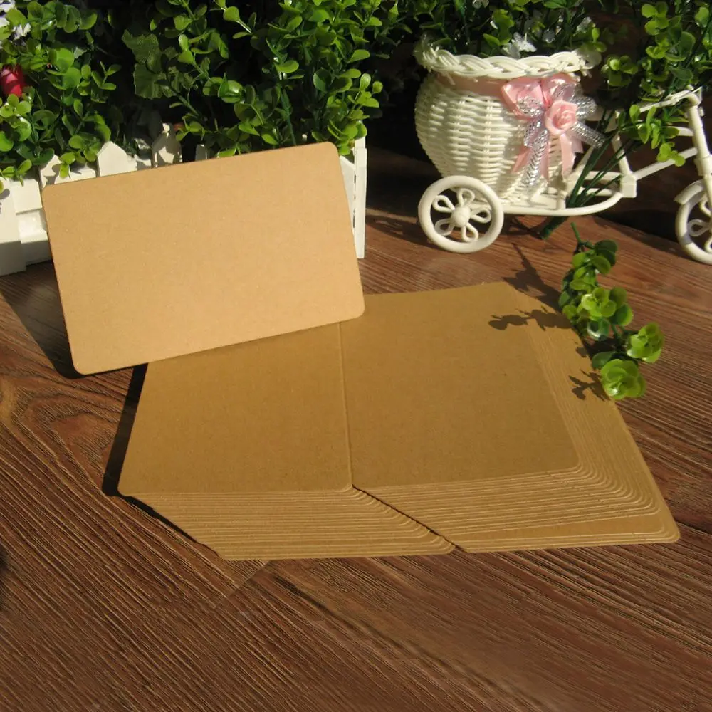 Office Kids Supplies Note School Mini Blank Vintage Gift Greeting Card Message Card Kraft Paper Craft