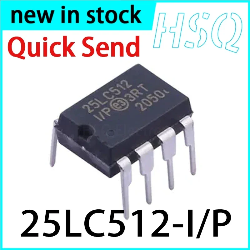 1PCS 25LC512-I/P Screen Printed 25LC512 DIP8 Memory Chip