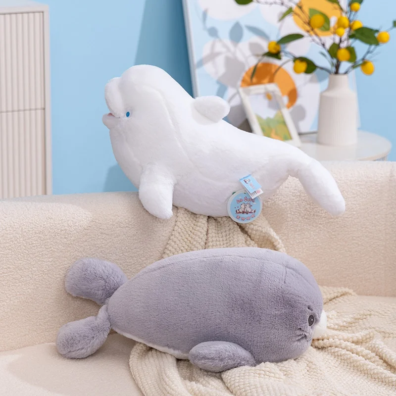 Prone Position Blue Shark Animals Plush Toys Simulation  Kawaii Cartoon Soft Dolls Birthday Valentine's Day Gifts Kids