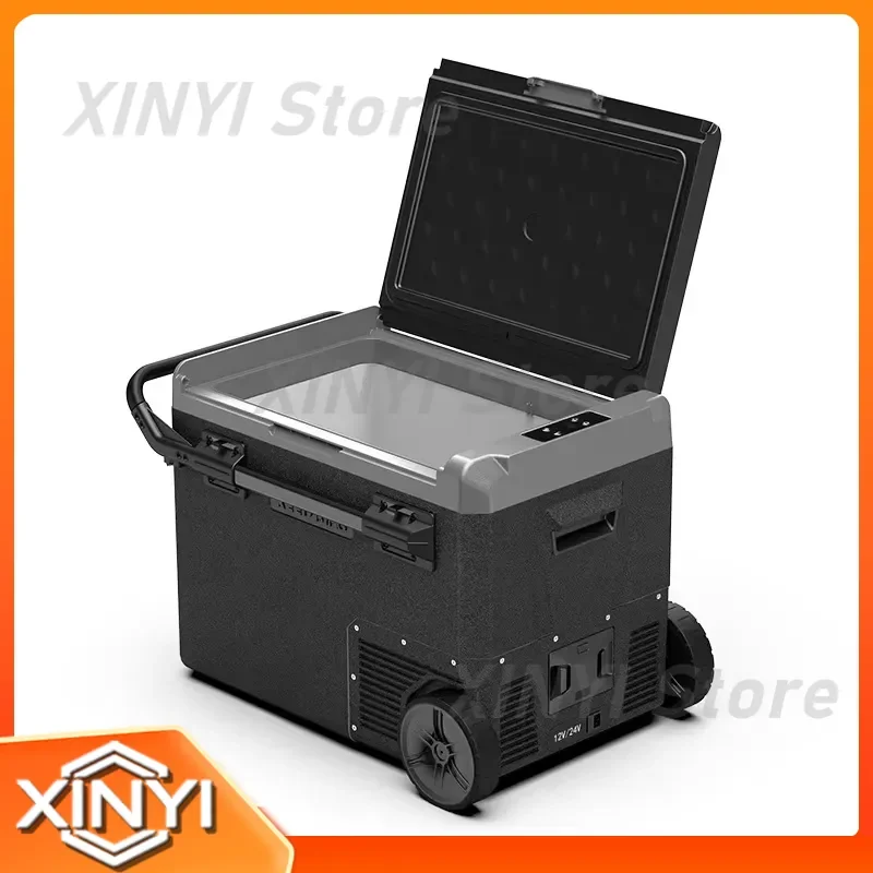 for 2026 Multi Size 35L 45L 55L Portable Car Refrigerator Freezer with Compressor Cooling 12V 24V DC Power Wheels Compact
