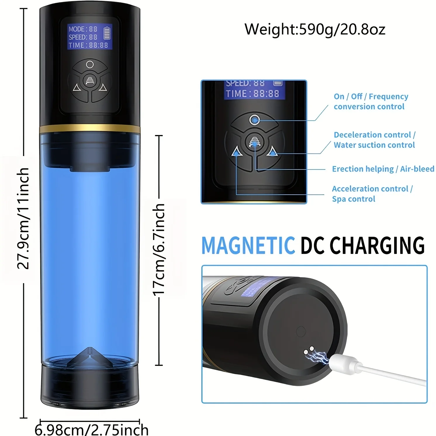 Automatic Penis Pump Suction Vacuum Male Masturbation Device Dick Erection Enhancement Trainer Adult Sex Toy for Men 18+