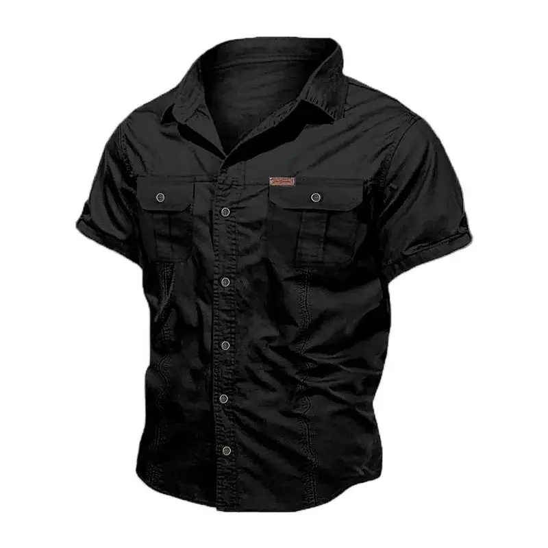 Men Summer Outdoor Cargo Short Sleeve Shirt US SWAT Tactical Lightweight Quick Dry Multi-pocket Casual Camping Safari Work Shirt