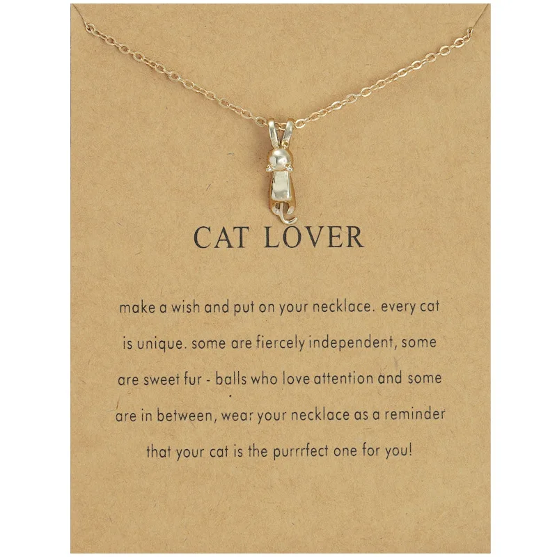 2023 New Nude Cat Necklace Lovely Animal Pendant Collarbone Chain Simple Card Necklace Female Wholesale