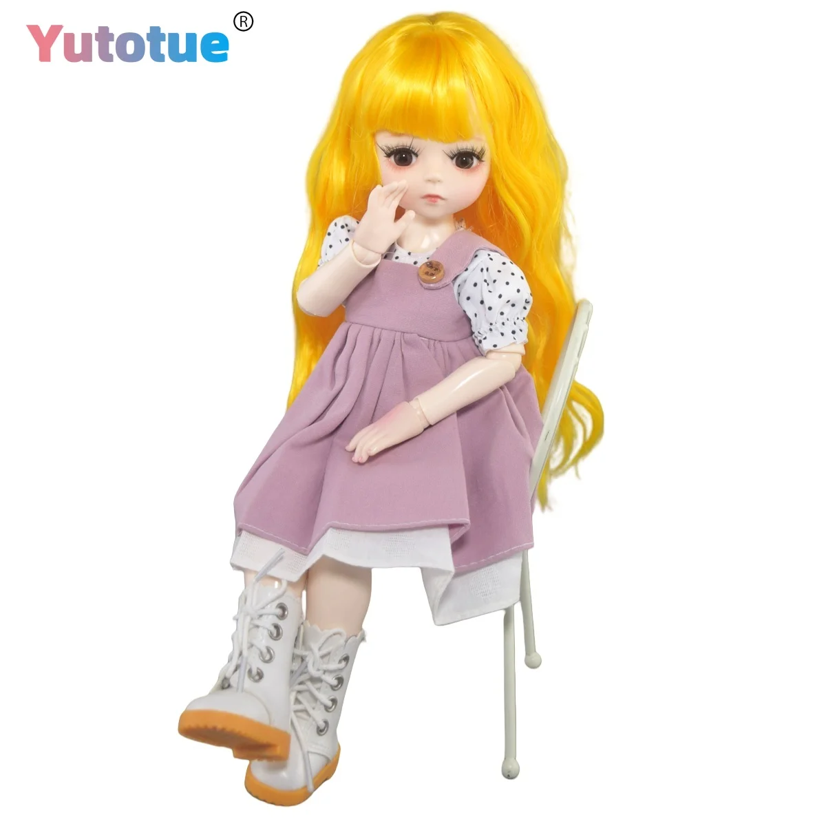 

YUTOTUE, высота 30 см, милая кукла для девочек, мини-игрушка BJD, съемная одежда, вьющийся парик, обновленный макияж, реалистичный