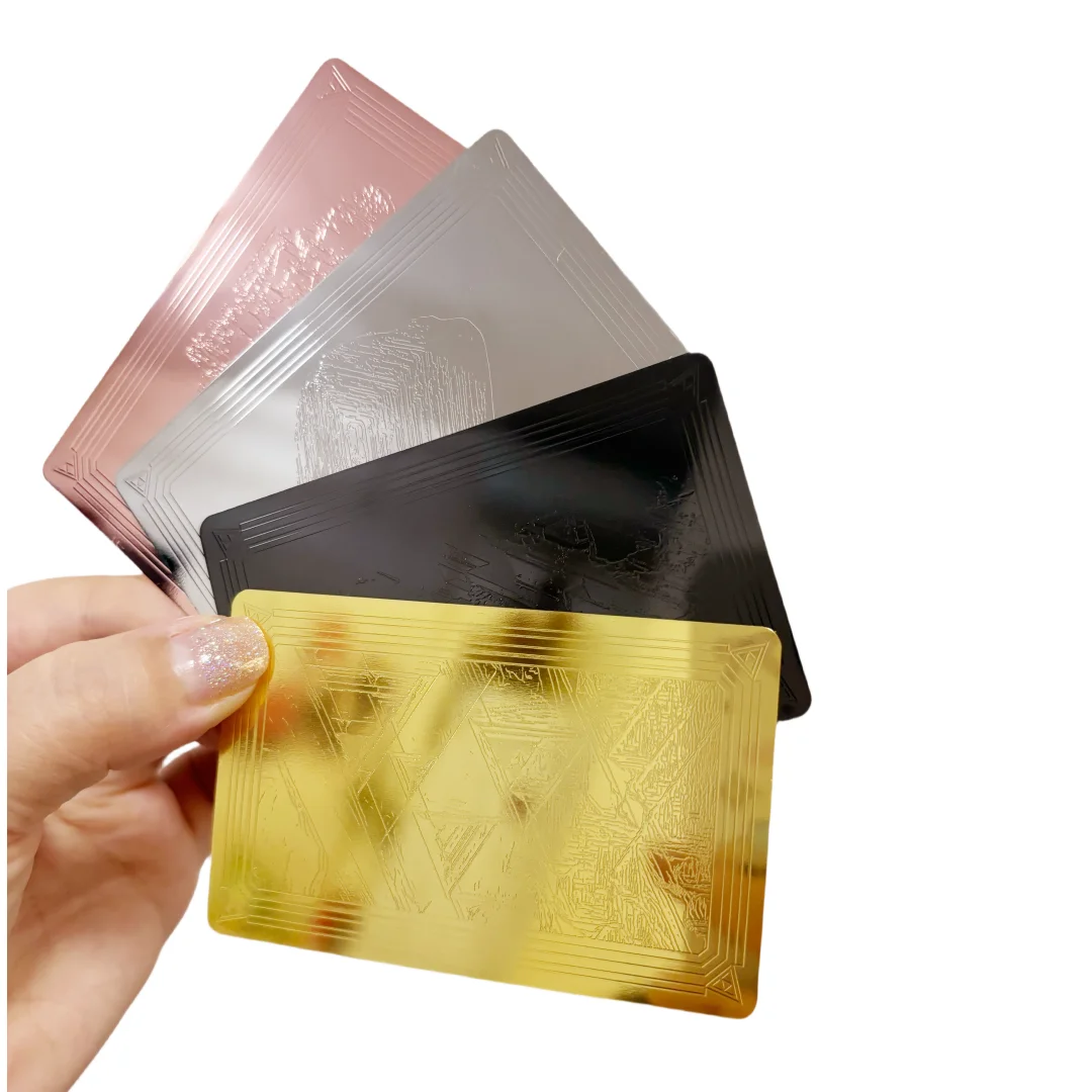 Customized inquiry Custom Cheap  Stainless Steel Engraved Mirror Metal Business Card Metal Blank Cards Wholesale