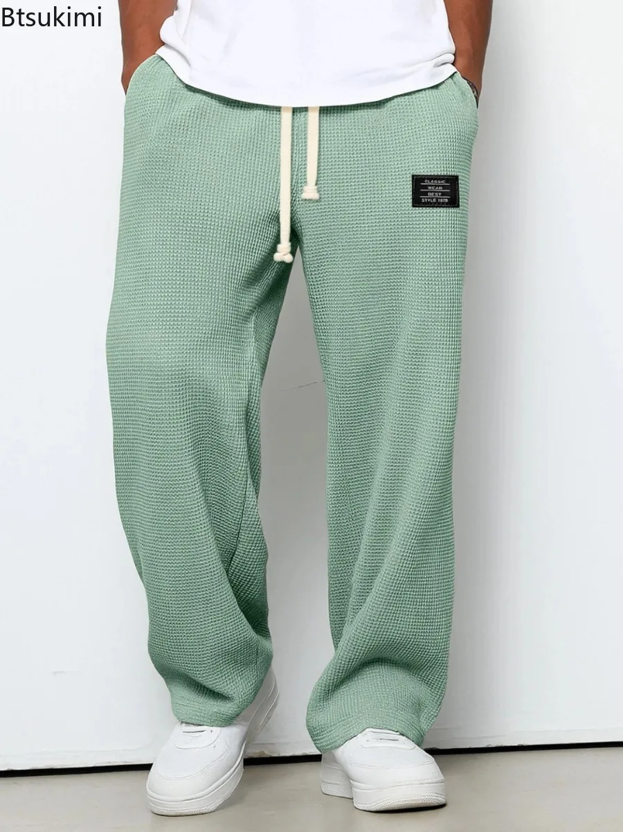 Männer Frühling und Herbst Trendy Marke Lose Drapieren Gerade bein Jogginghose Casual Breite bein Sportliche Casual Hosen Männliche kleidung