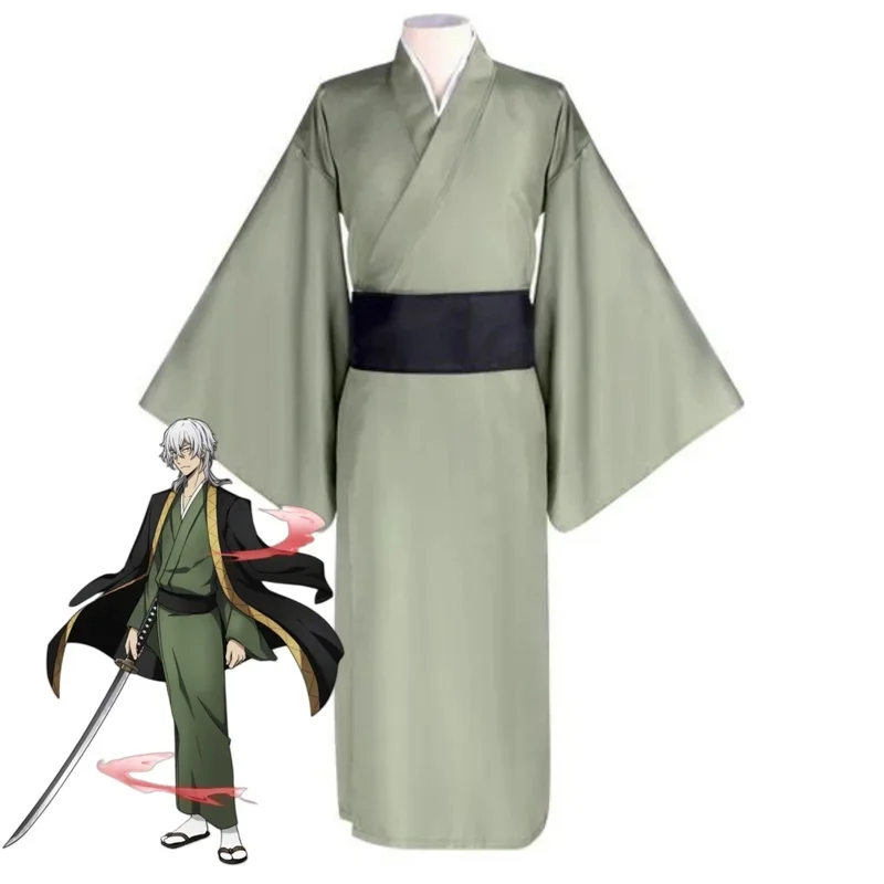 x;3,f'6;h\9/Anime Bungo Stray Dogs Fukuzawa Yukichi Cosplay Costume Detective Agency Member Japanese Kimono Cloak Wi6'h.8\j,3/f' view 5