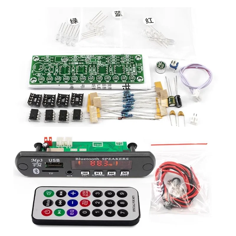 Новый! !Bluetooth 5.0-совместимый комплект FM-радио с индикатором уровня с голосовой активацией — электроника своими руками