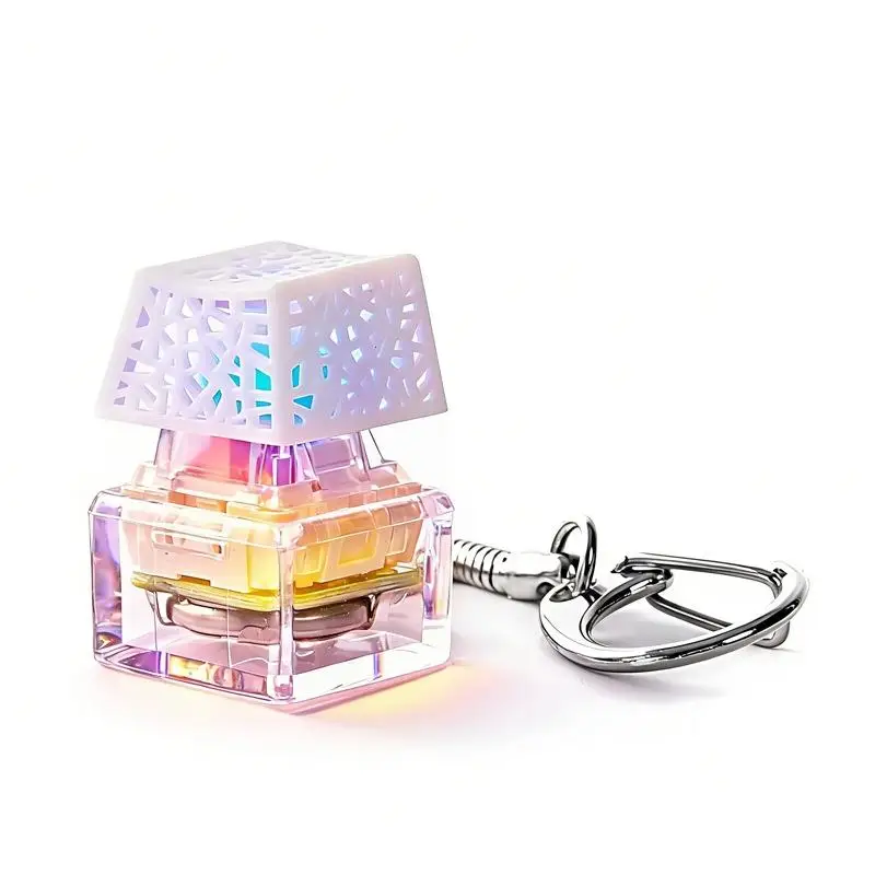 Creative Stress Relief Toy Colorful Glowing Push Button Sensory Toys Keychain LED Light Up Keyboard Toy For Adult Kids Gift