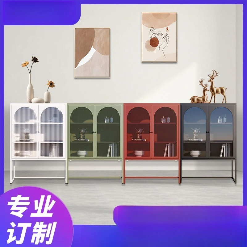 Household dining room side cabinet Living room figure display cabinet Multifunctional magazine storage cabinet