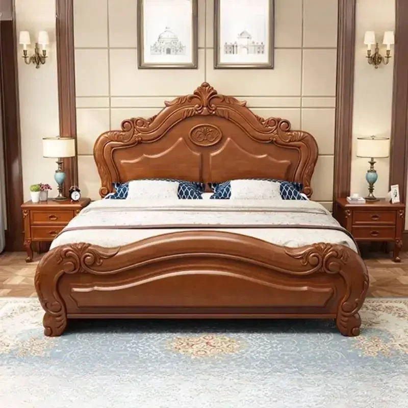 Postmodern Designer Double Bed Bedroom Base Europen Platform Luxury Double Bed Frames Simple Letto Matrimoniale Trendy Furniture