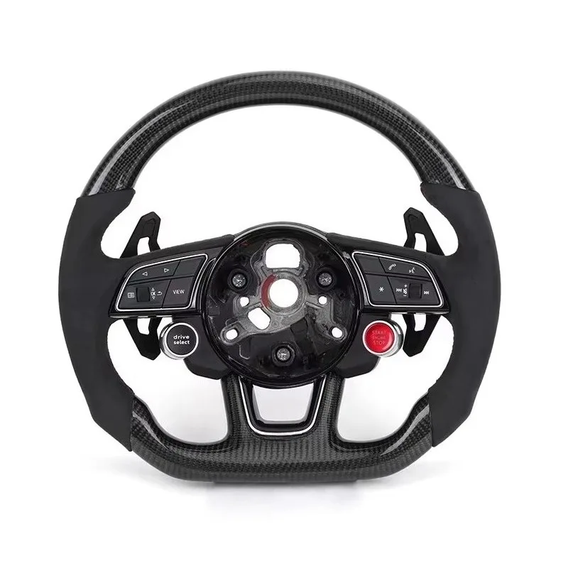 SOON TODA for Audi TT Steering Wheel MK1/MK2/MK3 Flat Bottom Leather Compact Size for Sporty Driving